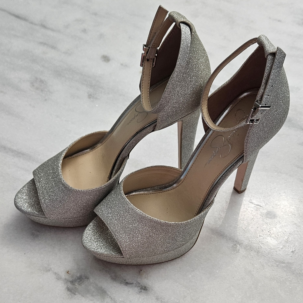 Elegant Silver High Heel Sandals
